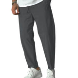 Taps toelopende herenpantalon met trekkoord