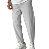 Taps toelopende herenpantalon met trekkoord