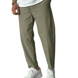 Taps toelopende herenpantalon met trekkoord