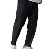 Taps toelopende herenpantalon met trekkoord