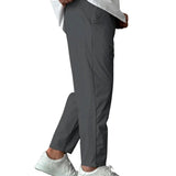 Taps toelopende herenpantalon met trekkoord