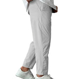 Taps toelopende herenpantalon met trekkoord