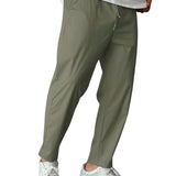 Taps toelopende herenpantalon met trekkoord