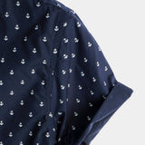 Marineblauw vrijetijdsoverhemd voor heren