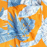 Frits herenoverhemd met korte mouwen en botanische print – oranje