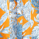 Frits herenoverhemd met korte mouwen en botanische print – oranje