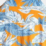 Frits herenoverhemd met korte mouwen en botanische print – oranje