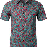 Groen vintage herenoverhemd met paisleyprint
