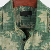 Groen retro Hawaï-herenoverhemd met borstzak