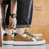 Bruine leren herensneakers