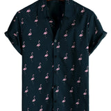 Hawaïaans herenoverhemd met flamingo's