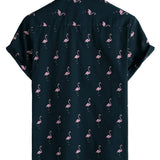 Hawaïaans herenoverhemd met flamingo's