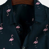 Hawaïaans herenoverhemd met flamingo's