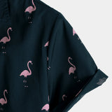 Hawaïaans herenoverhemd met flamingo's