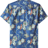 Blauw herenoverhemd met kleine bloemetjes