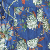 Blauw herenoverhemd met kleine bloemetjes