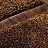 Bruine leren herenjas