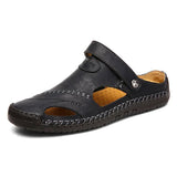 Klassieke leren herensandalen