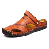 Klassieke leren herensandalen