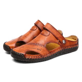 Klassieke leren herensandalen