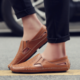 Leren herensandalen met bandjes