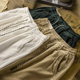 Getailleerde korte ribbroek voor heren