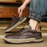 Leren herenschoenen met dikke zool