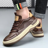 Leren herenschoenen met dikke zool