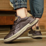 Leren herenschoenen met dikke zool