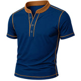 Henley-herenshirt met contrasterende afwerking