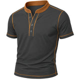 Henley-herenshirt met contrasterende afwerking