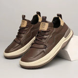 Leren herenschoenen met dikke zool