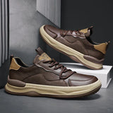 Leren herenschoenen met dikke zool