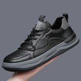 Leren herenschoenen met dikke zool