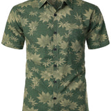 Groen retro Hawaï-herenoverhemd met borstzak
