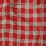 Rood geruit herenoverhemd met borstzak