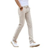 Slim-fit linnen herenbroek