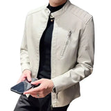 Elegante slanke leren herenjas