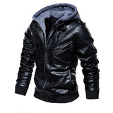Leren herenjas met capuchon