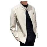 Elegante slanke leren herenjas