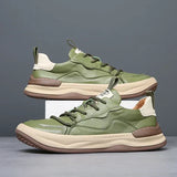 Leren herenschoenen met dikke zool