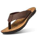 Leren herensandalen met open neus