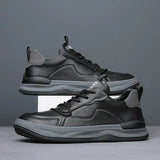 Leren herenschoenen met dikke zool