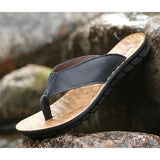 Leren herensandalen met open neus