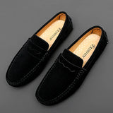 Suède hereninstappers in bootschoenstijl