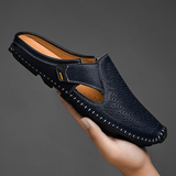 Ademende Italiaanse leren herensandalen