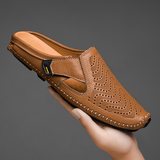 Ademende Italiaanse leren herensandalen