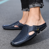 Ademende Italiaanse leren herensandalen