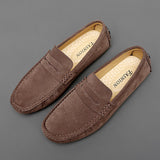 Suède hereninstappers in bootschoenstijl