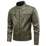 Retro slanke leren herenjas